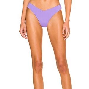 WeWoreWhat Delilah High-Cut Bikini Bottoms in Electric Purple